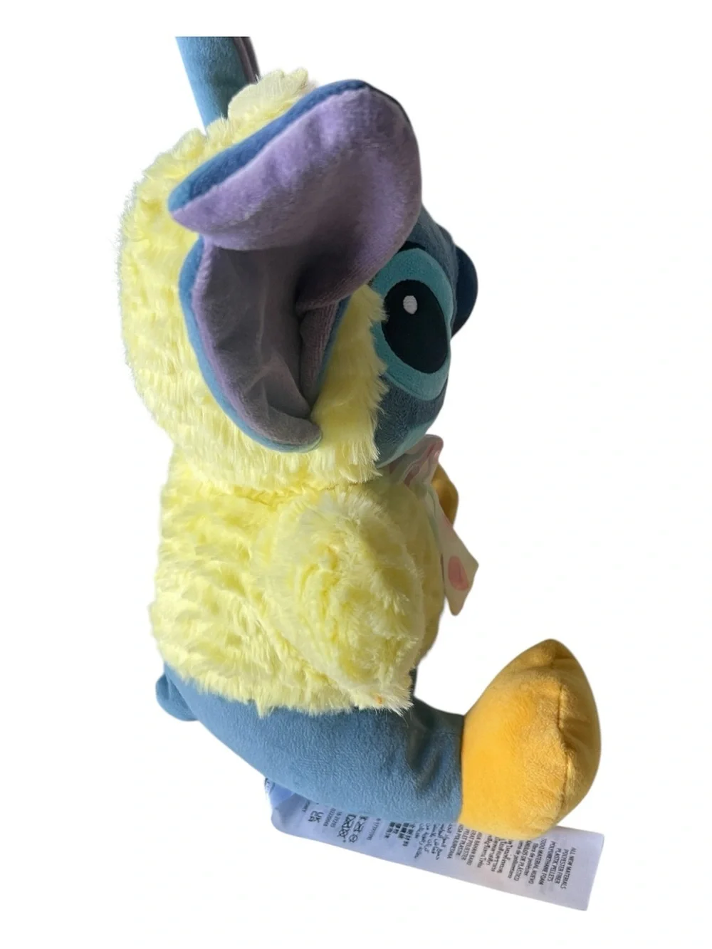 Disney Blue Stitch Plush in Yellow Chick Outfit with Purple Ears